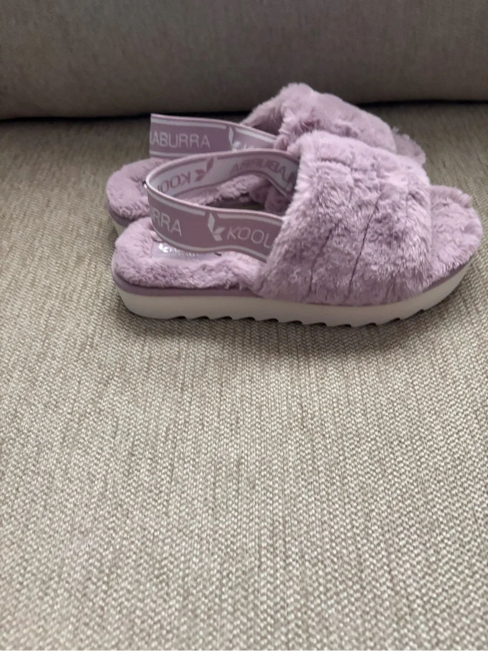Koolaburra Lilac Plush Slide Sandals with Heel Strap
